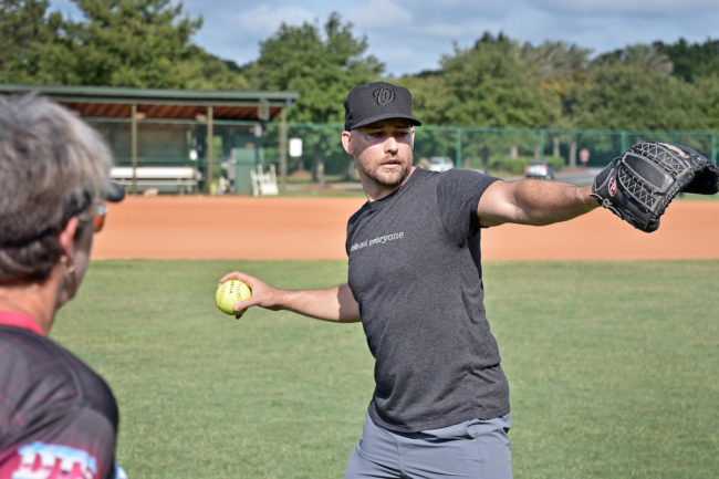 Dan Blewett softball throwing